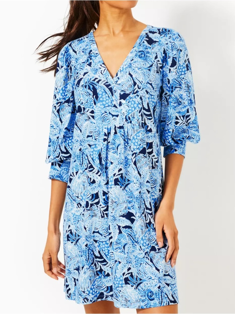 NWOT Lilly Pulitzer Sz XS Cass Dress Bonaire Blue Coastal Constellation